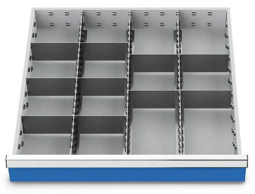 Bedrunka+Hirth predalni vložki T736 R 24-24, za višino panela 200/300 mm, 3 x MF 600 mm, 10 x TW 150 mm, 138BLH200