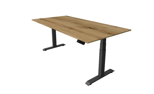 Kerkmann Move 4 sedeča/stoječa miza, Š 2000 x G 1000 mm, električno nastavljiva višina od 640-1290 mm, hrast, 10080955
