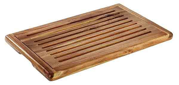 APS deska za rezanje kruha, 60 x 40 cm, višina: 2 cm, les, akacija, odstranljiv predal za drobtine, stoji na 4 protizdrsnih nogah, 00885