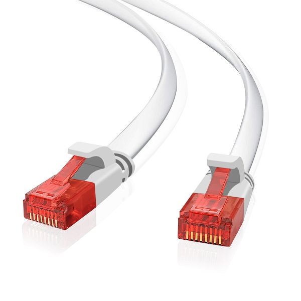 Helos ultra ploščati patch kabel U/UTP Cat 6 bel 5.0m, 148766