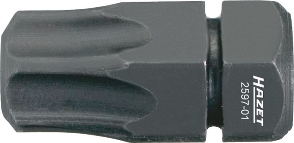 Hazet nastavek, poln šestrobi 8 (5/16 inch), notranji TORX® profil, T45, možno privijanje z nadzorom navora (upoštevajte navodila proizvajalca), 2597-01