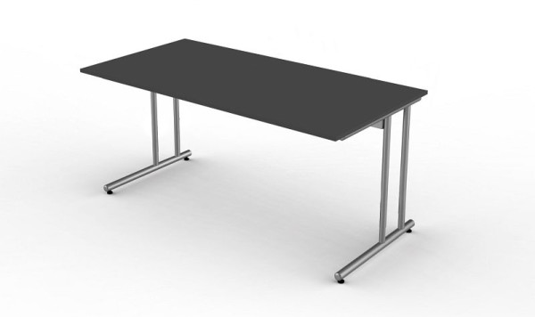Pisalna miza Kerkmann z okvirjem C-noge, Start Up, Š 1600 mm x G 800 mm x V 750 mm, barva: antracit, 11435013