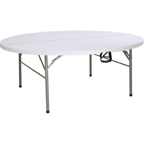 Bolero okrogla zložljiva miza bela 183cm, HC270