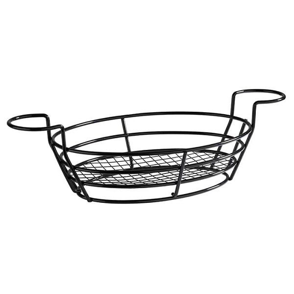APS servirna košara -BURGER + FRIES-, 39,5 x 20 cm, višina: 11 cm, kovina, črna, z 2 držaloma za dip bowls, 40604
