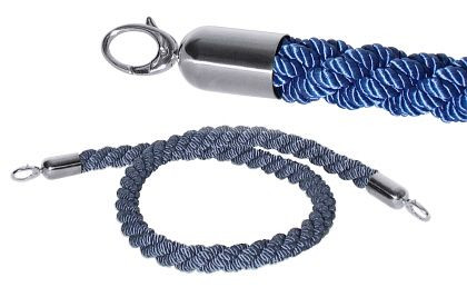 Kontaktno razmejitvena vrv, modra, 150 cm brez žametnega premaza, krom, 1604/754