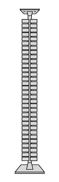 Vertikalno kabelsko vodilo Kerkmann, po potrebi skrajšano, oblika 4, V 1250 mm, srebrna, 11300014