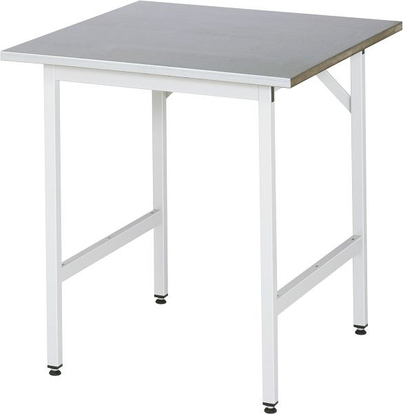 Delovna miza serije RAU Jerry (3030) - višinsko nastavljiva, delovna plošča z oblogo iz jeklene pločevine, 750x800-850x800 mm, 06-500S80-07.12