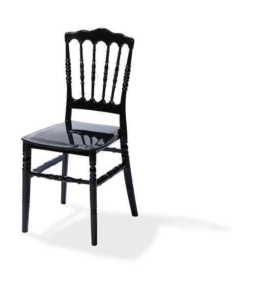 VEBA Napoleon zložljivi stol črn, polipropilen, 41x43x89,5 cm (ŠxGxV), nezlomljiv, 50400BL