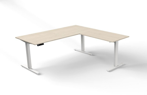 Kerkmann sedežna/stoječa miza Š 1800 x G 800 mm z nadgradnimi elementi, električno nastavljiva višina od 720-1200 mm, Move 3, barva: javor, 10382350