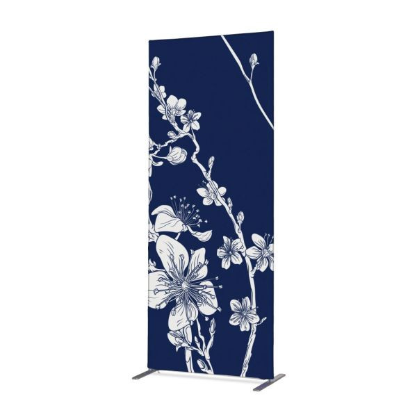 Showdown Displays Tekstilna dekoracija za pregrado prostora 85-200 Abstraktna japonska češnjeva modra, ZBSLIM085-200-DSI8