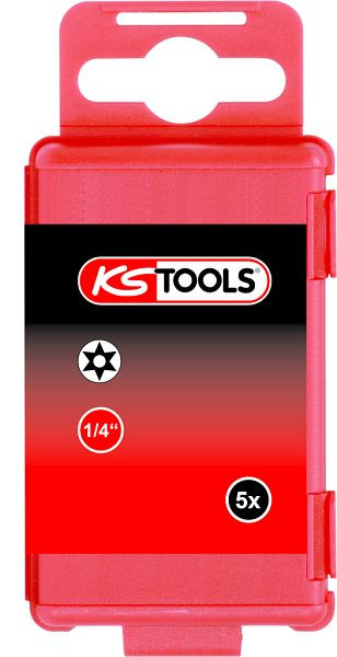 KS Tools 1/4" nastavek Torx, izvrtina, 75 mm, TB8, paket 5 kosov, 911.7701
