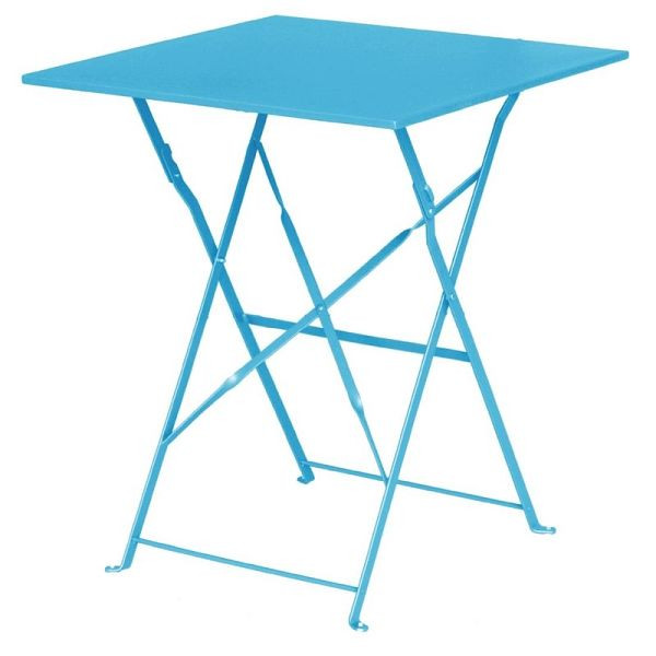 Bolero kvadratna zložljiva dvoriščna miza jeklo azurno modra 60 cm, GK985