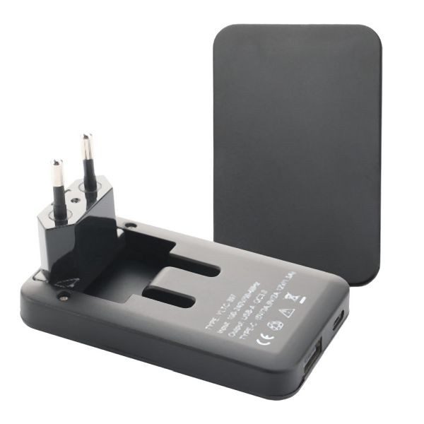 Offgridtec 2 kosa USB polnilec ekstra ploščat napajalnik dual port USB-A USB-C črna 20W, 8-01-017945_001