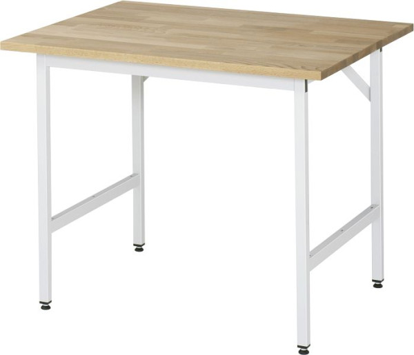 Delovna miza serije RAU Jerry (3030) - višinsko nastavljiva, plošča iz masivne bukve, 1000x800-850x800 mm, 06-500B80-10.12