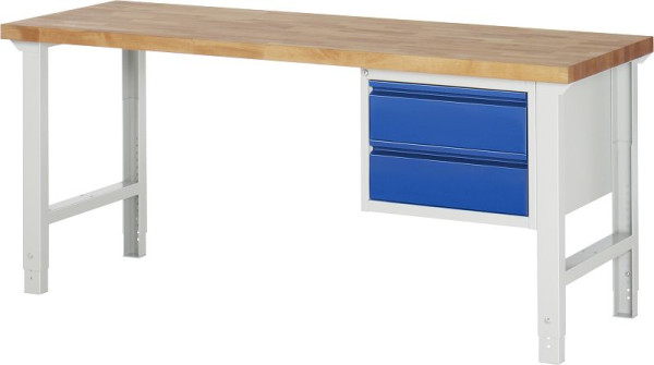 RAU delovna miza serije BASIC-7 - model 7125, nastavljiva po višini, podstavek (2x predal), 2000x790-1140x700 mm, A3-7125I1-20H