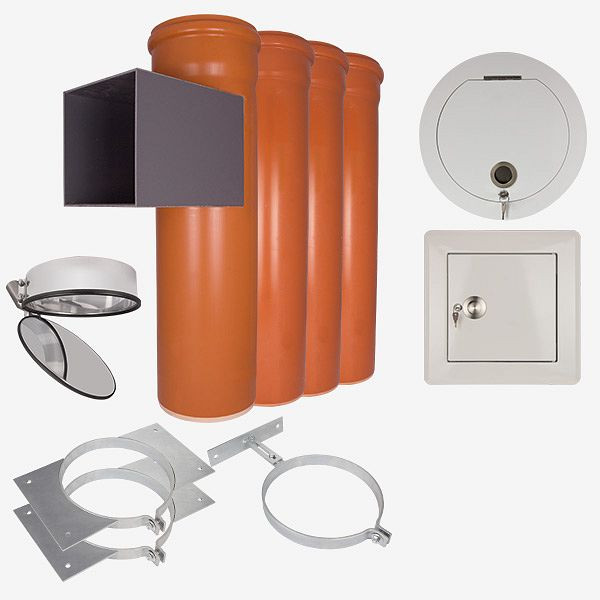 HKW sistem za odlaganje perila komplet 3, PVC, dolžina gredi: 4,10 metra, Ø 300 mm, 23007N