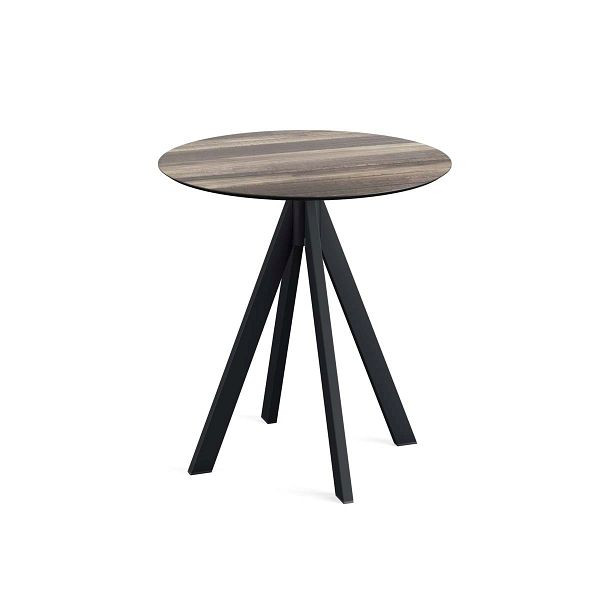 VEBA Infinity dvoriščna miza črn okvir + Tropical Wood HPL Ø70 cm, 120011270