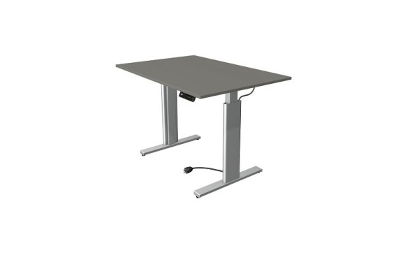 Kerkmann Move 3 sedeča/stoječa miza srebrna, Š 1200 x G 800 mm, električno nastavljiva višina od 720-1200 mm, grafit, 10231812