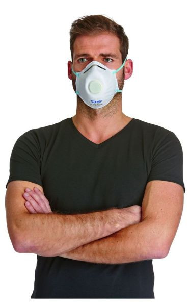 Maska za fini prah DS SafetyWear FFP2, z izdihovalnim ventilom, školjkasta oblika, PU: 240 kosov, P2V