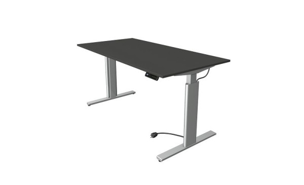 Kerkmann Move 3 sedeča/stoječa miza srebrna, Š 1600 x G 800 mm, električno nastavljiva višina od 720-1200 mm, antracitna, 10232913