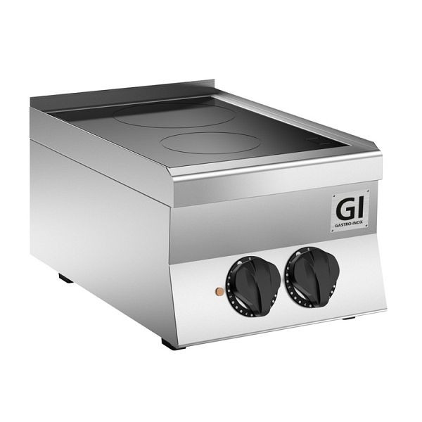 Gastro-Inox 650 "High Performance" steklokeramična kuhalna plošča z 2 kuhalnima poljema, 40 cm, namizni model, 160.023