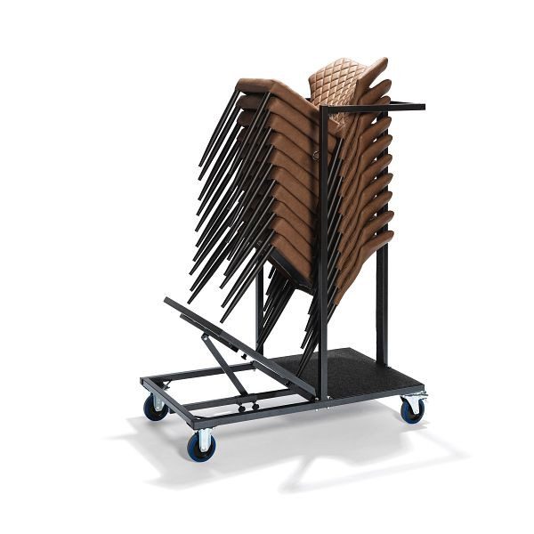 VEBA Uni Stack transportni voziček, univerzalni transportni voziček za vse zložljive stole in barske stole, 115x60x150cm (ŠxGxV), hammer zaključek, T90930