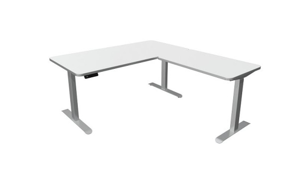 Kerkmann sedeča/stoječa miza, Move 3 Premium, Š 1600 x G 800 mm z nadgradnim elementom, električno nastavljiva višina od 720-1210 mm, bela, 10332010