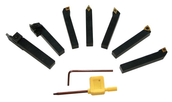 ELMAG Set orodja za struženje izmenljivih ploščic, 7 kosov, 25 x 25 mm, 88069