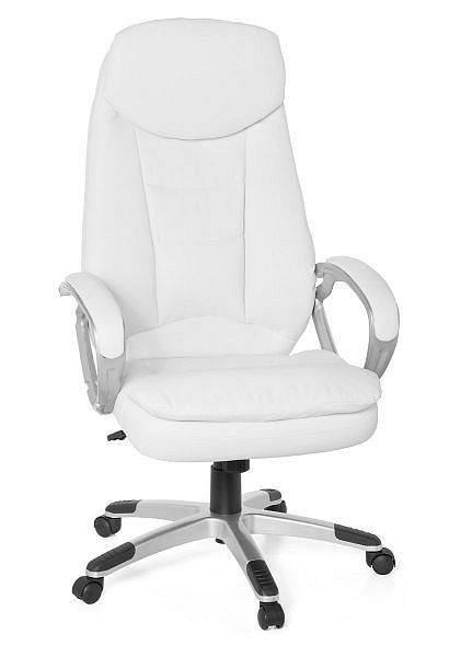 Amstyle Design pisarniški stol Cosenza belo umetno usnje, SPM1.130