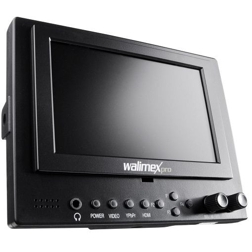 Walimex pro LCD monitor Cineast I 12,7 cm 5 inčni video DSLR Full HD, senčnik, držalo za baterije, napajalnik, baterija, 18682