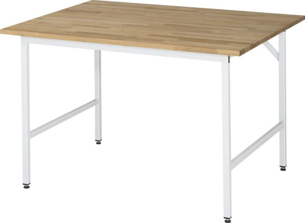 Delovna miza serije RAU Jerry (3030) - višinsko nastavljiva, plošča iz masivne bukve, 1250x800-850x1000 mm, 06-500B10-12.12