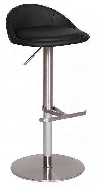 Wohnling barski stol črn iz nerjavečega jekla po višini nastavljiv sedež 54 - 79 cm, WL1.281