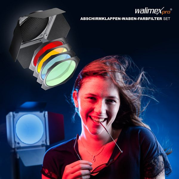Walimex pro barndoors / satovje / set barvnih filtrov, za Walimex - bliskavico standardni reflektorji s 18 cm Ø, 12514