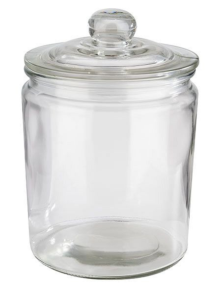 APS kozarec za shranjevanje -CLASSIC-, Ø 14 cm, višina: 21,5 cm, steklo, polietilen, 2 l, vključno s steklenim pokrovom, 82251