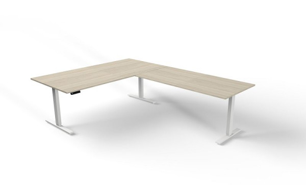 Kerkmann sedeča/stoječa miza Š 2000 x G 1000 mm z nadgradnim elementom, električno nastavljiva višina od 720-1200 mm, Move 3, barva: javor, 10384050