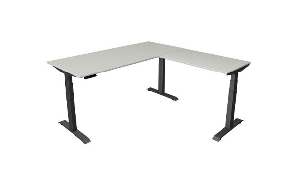 Kerkmann Move 4 sedeča/stoječa miza, Š 1800 x G 800 mm z nadgradnim elementom 1000 x 600 mm, električno nastavljiva višina od 640-1290 mm, svetlo siva, 10083111