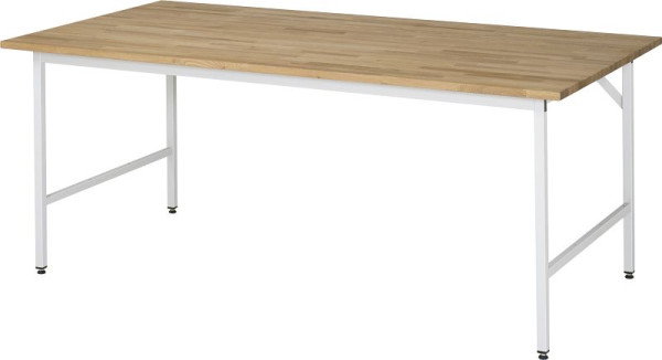 Delovna miza serije RAU Jerry (3030) - višinsko nastavljiva, plošča iz masivne bukve, 2000x800-850x1000 mm, 06-500B10-20.12