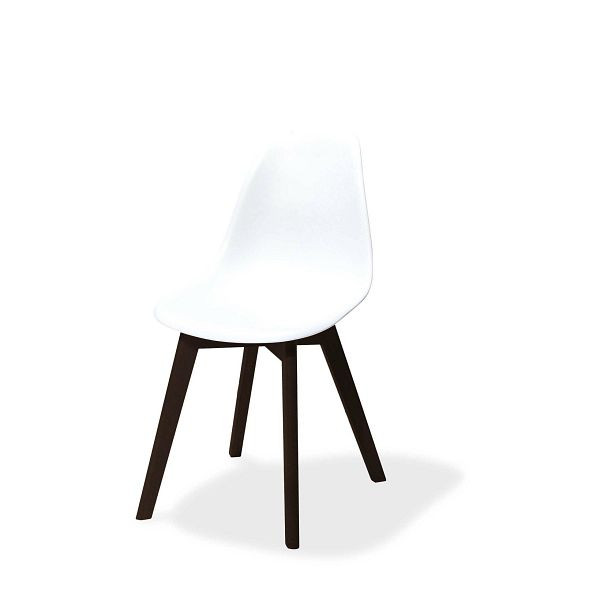 Stol za zlaganje VEBA Keeve bel brez naslonjal za roke, ogrodje iz temnega brezovega lesa in plastični sedež, 47 x 53 x 83 cm (ŠxGxV), 505FD01SW