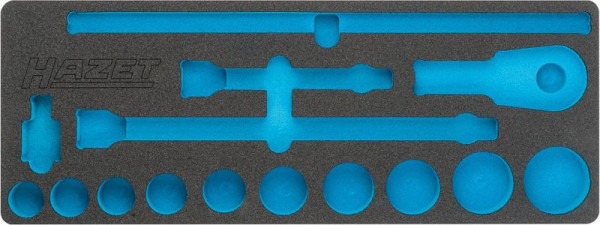 Hazet 2-komponentni vložek iz mehke pene, 2-komponentni vložek iz mehke pene, prazen za 1000, 1000 Z Mere / dolžina: 570 mm x 220 mm, 163-396L