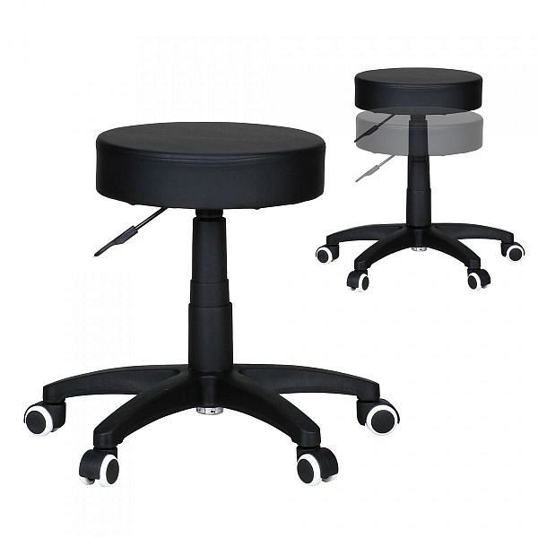 Amstyle tabure Leon S Design Delovni stol iz umetnega usnja črna, SPM1.036