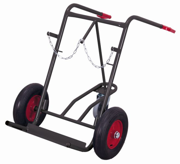 Jeklen voziček VARIOfit za 2 plastenki po 40 - 50 litrov, zunanje mere: 855 x 975 x 1.240 mm (ŠxGxV), kolesni komplet: pnevmatike, fk-1303/AG