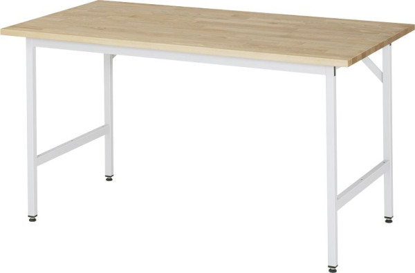 Delovna miza serije RAU Jerry (3030) - višinsko nastavljiva, plošča iz masivne bukve, 1500x800-850x800 mm, 06-500B80-15.12