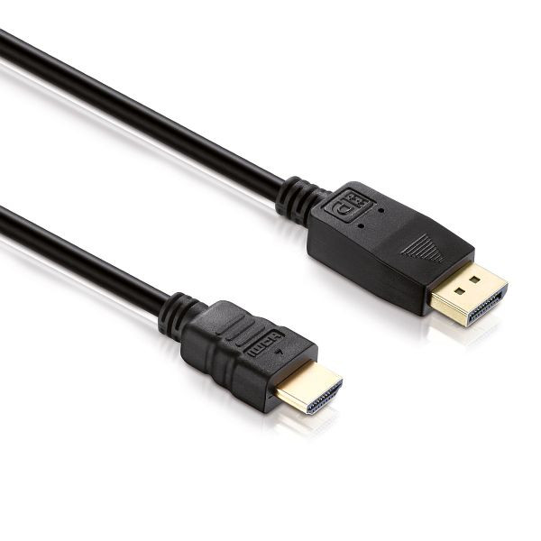 Helos priključni kabel, DisplayPort vtič/HDMI vtič, BASIC, 1,0 m, črn, 118876