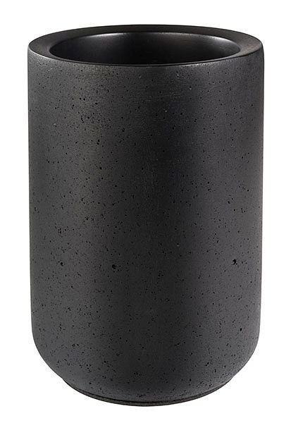 Hladilnik za steklenice APS -ELEMENT BLACK-, zunanji Ø 12 cm, višina: 19 cm, beton, črn, notranji Ø 10 cm, za 0,7 - 1,5 l plastenke, 36099
