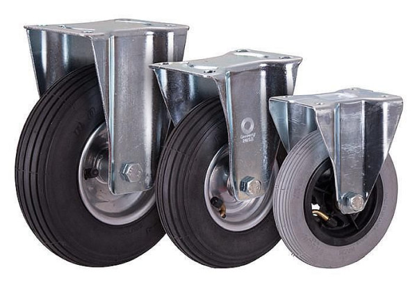 VARIOfit fiksno kolo s pnevmatikami, 150 x 30 mm, sivo, na jeklenem platišču, bpl-150.001