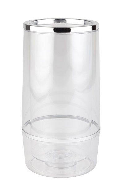 Hladilnik za steklenice APS, zunanji Ø 12 cm, višina: 23 cm, PS, prozoren, notranji Ø 10 cm, dvojna stena, rob / obroč kromiran, 36032