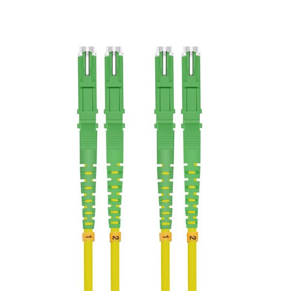 Helos optični patch kabel E2000® APC/E2000® APC (LSH) duplex 9/125µm OS2 rumena 1,0 m, 254651