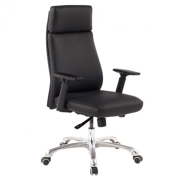 Amstyle pisarniški stol Porto pravo usnje črn ergonomski z vzglavnikom, SPM1.800