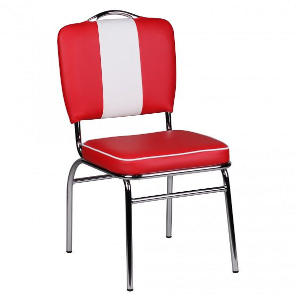 Wohnling jedilniški stol Elvis American Diner 50s retro rdeče bel, WL1.715
