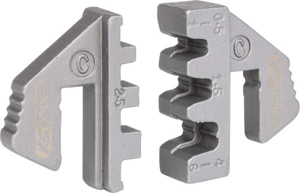 KS Tools par vložkov za stiskanje ploščatih konektorjev 4,8 in 6,3 mm, premer 0,5 - 6,0 mm, 115.1417